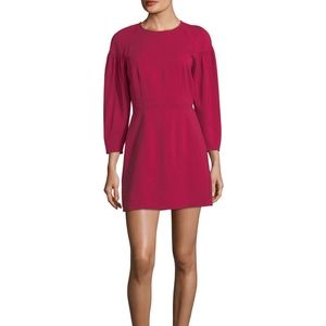 NWT $475 A.L.C. Renton Crewneck Pouf-Sleeve Short Magenta Dress in size 2!